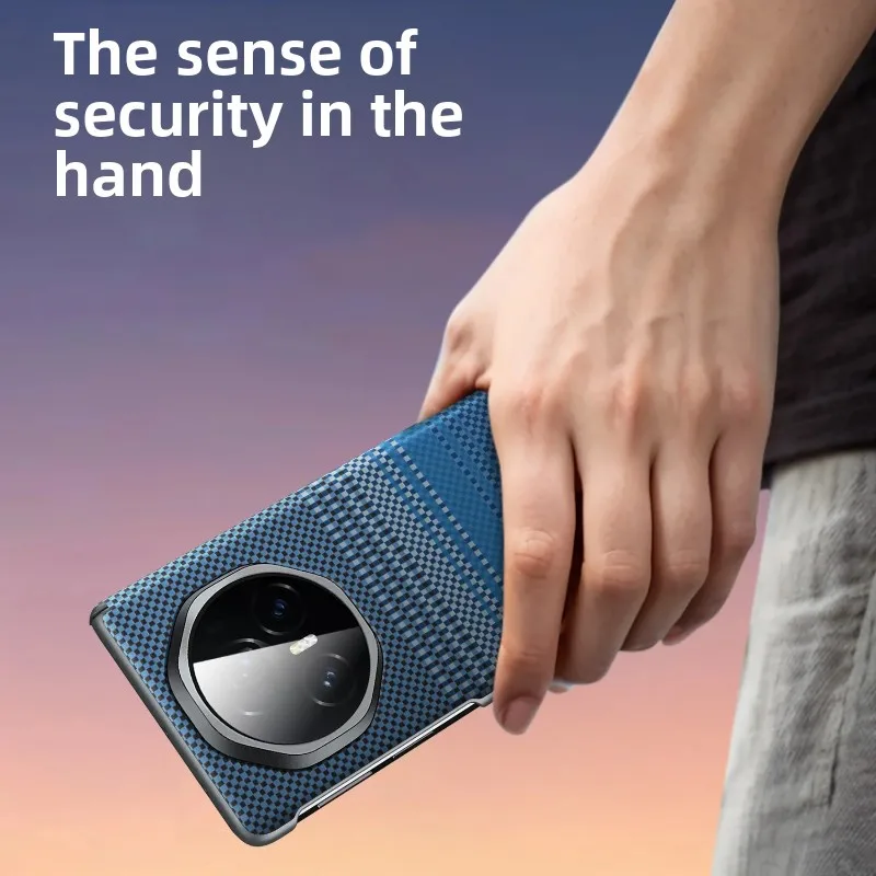 Premium Carbon Fiber Pattern Hard PC Protective Phone Case with Hinge Guard and Magnetic Charging, Shockproof Cover