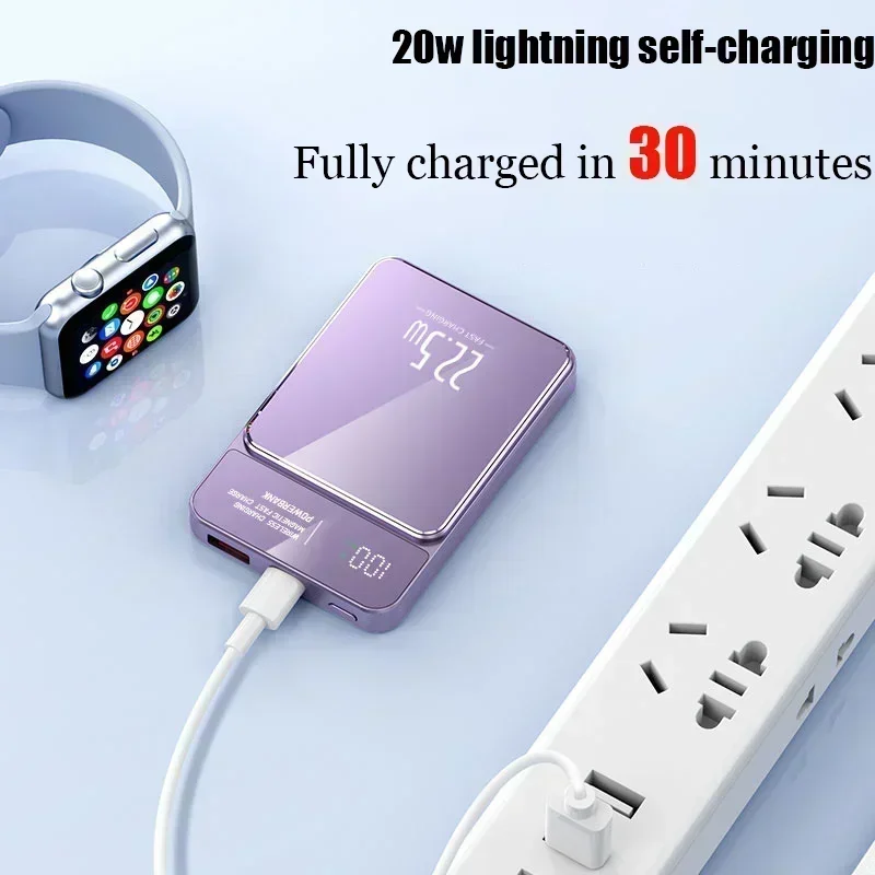 20000mAh Power Bank Magnetic Qi Wireless Charger Magsafe 22.5W Super Fast Charging Powerbank For iPhone Samsung Huawei 3