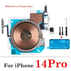Wireless Charging Coil with NFC and Integrated Power Volume Flex Cable (For 14Pro 1set)
