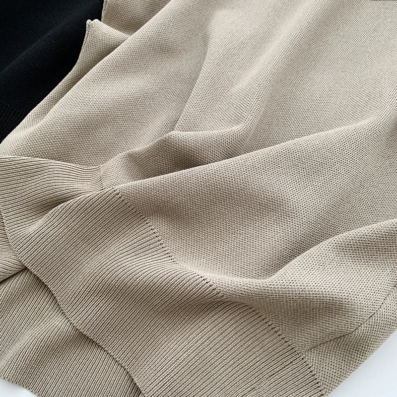 셔츠와 블라우스 여성 스탠드 칼라 니트 조끼 느슨한 우아한 탑 여성 짧은 소매 사무실 레이디 2024 패션 18842