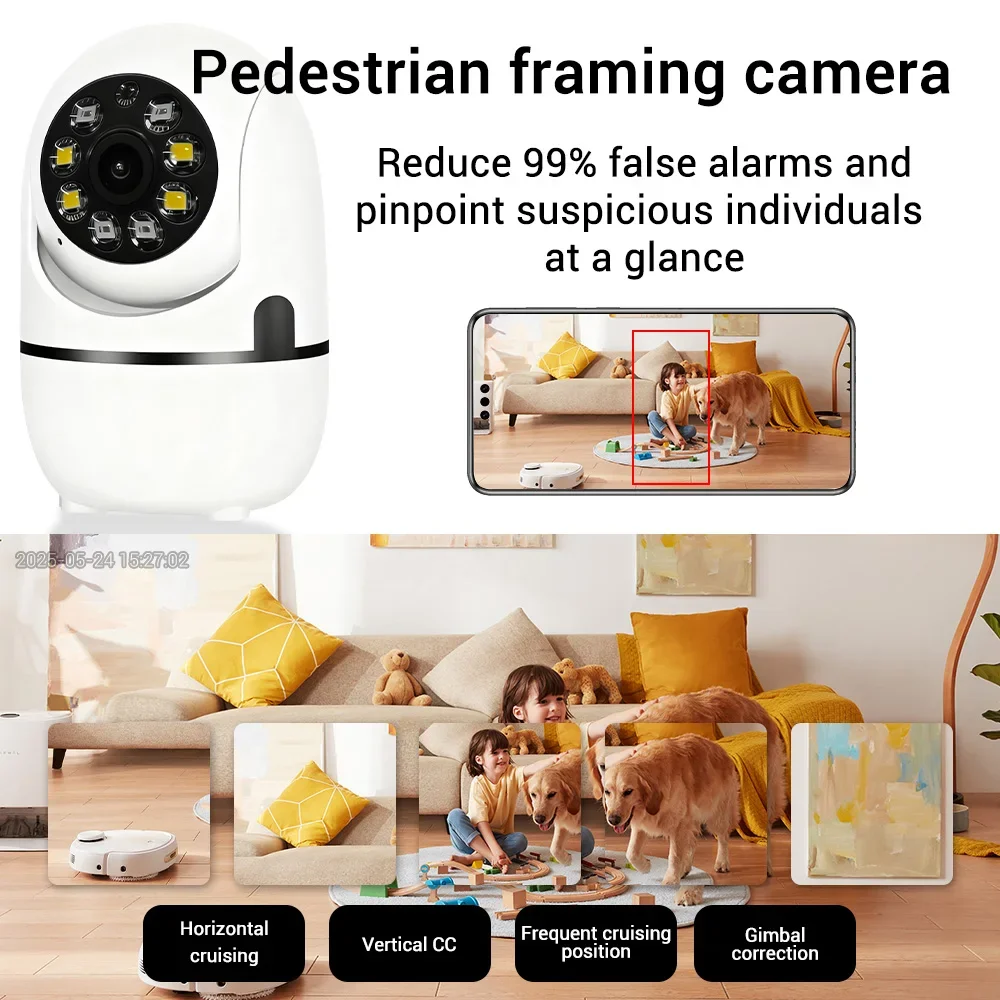 2.4G 8MP Wifi Camera Full Color Night Vision IP Indoor Security Protection Monitor 5X Zoom Home Wireless Track Alarm O-Kam pro 5
