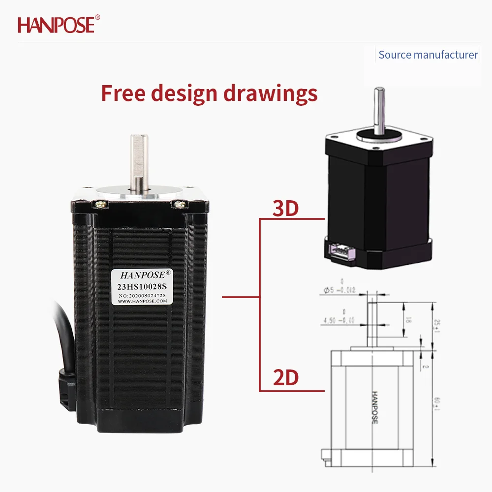 NEMA23 23HS10028 스테퍼 모터 2.6N.m 2.8A 2상 4선 3D 프린팅 액세서리 모터 제조업체 직접 판매
