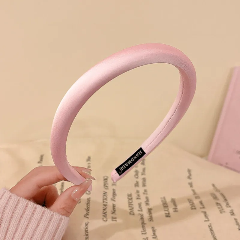 Süßes Rosa Kariertes Haarband Modisches Stilvolles Hochknoten-Haarclip Elegantes Blumendruck-Haaraccessoire für Damen – Detail 8