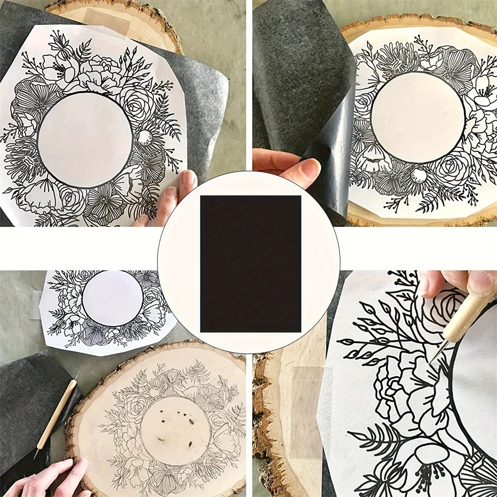 100PCS A4 Transfer Tracing Graphite Paper Suit For Drawing Patterns On Canvas Fabric Artist Wood Lettering Sketch Drawing