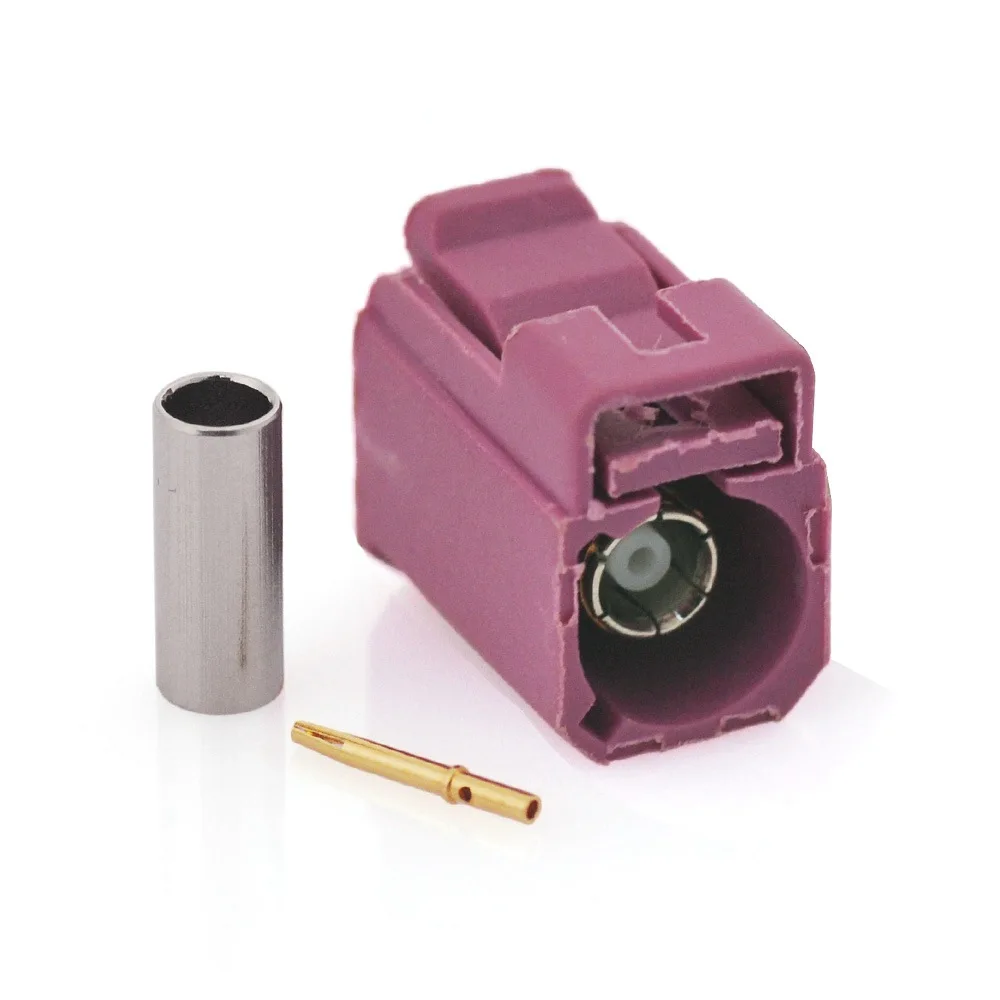 Violet Crimp Female RF Coaxial Connector for GPS Telematics Satellite Antenna