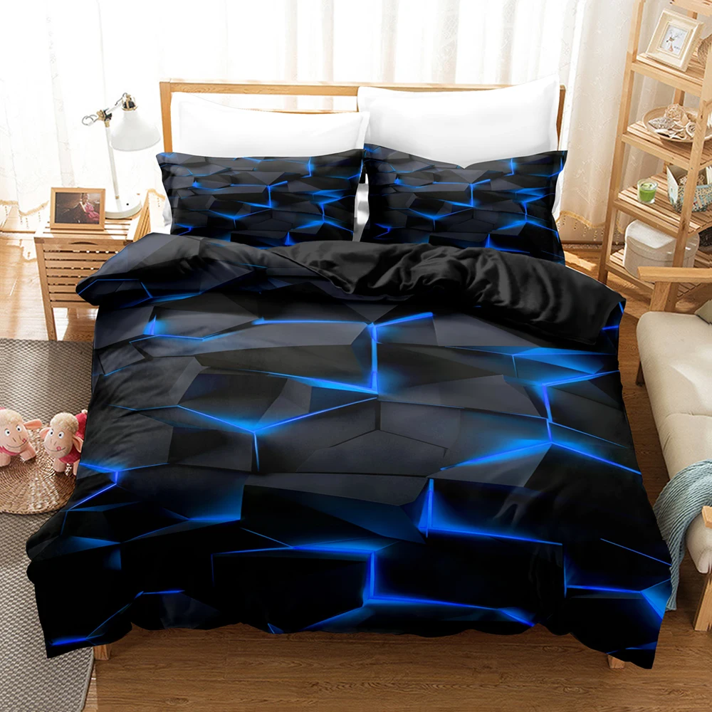 Red grid pattern Bedding Set Football Stars Duvet Cover Set with Pillowcases King Queen Twin Double Size Comforter cover set