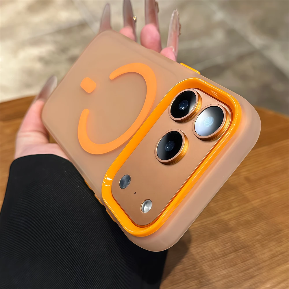 Dopamine Original Orange Magnetic Matte Case with Translucent Frosted Cover