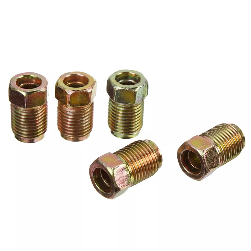 50Pcs Male / Female End Union Brake Pipe Screw Nuts M10 x 1mm 3/16Inch OD Copper Brake Tubes Line Pipe Fittings Metric