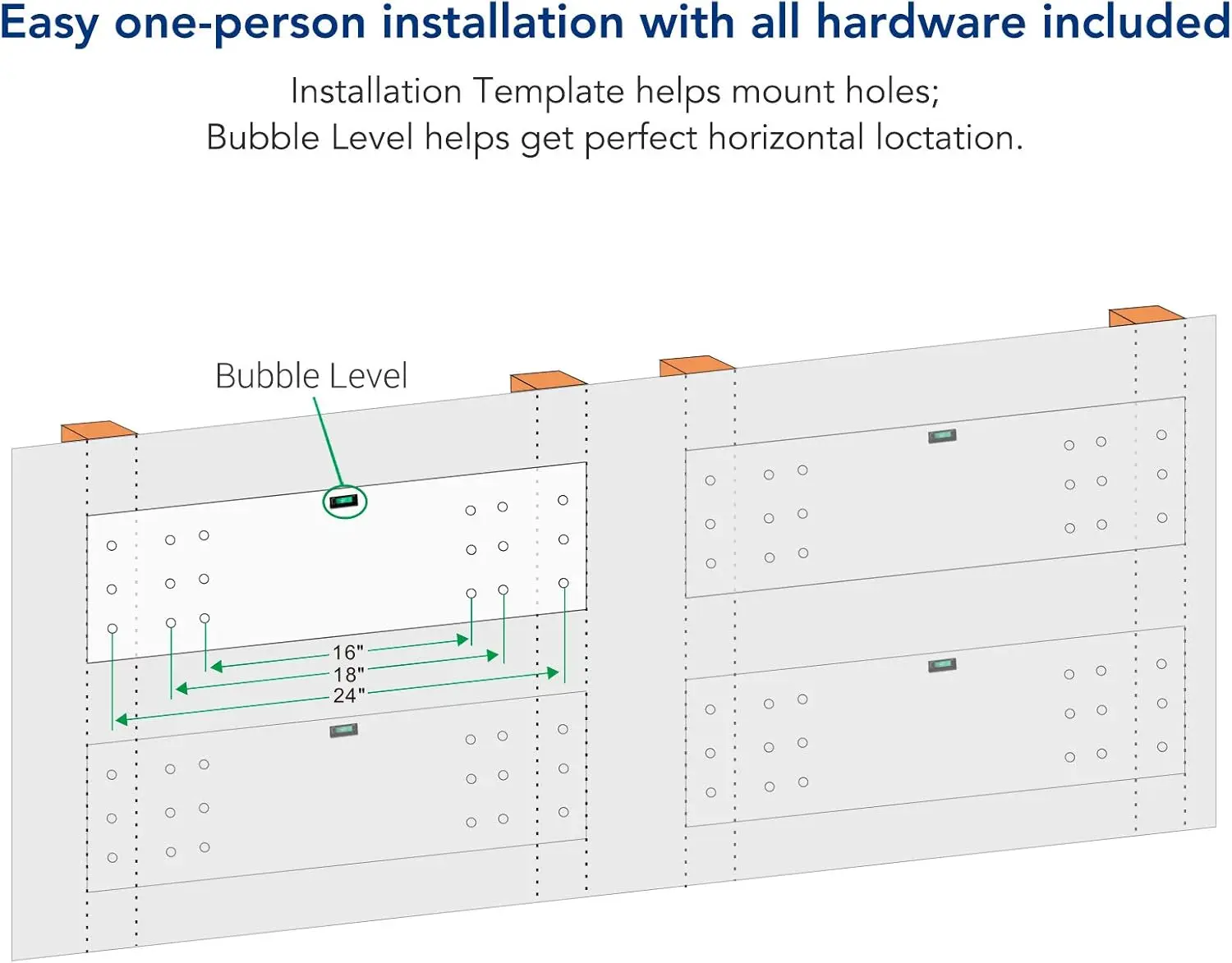 2-Pack 2x6ft Garage Shelving 24-inch-by-72-inch Wall Shelf Garage Storage Rack Floating Shelves, Black