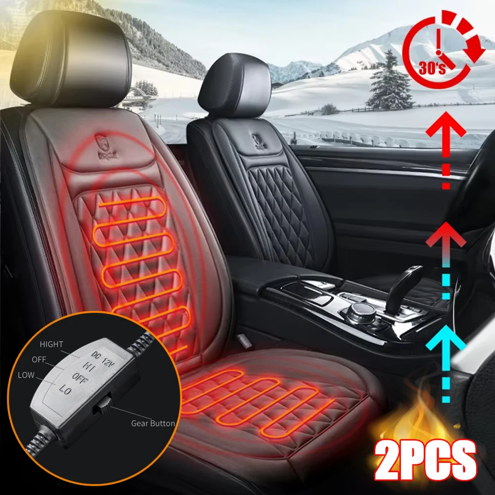 Car Seat Covers 1/2pcs Winter Heated 12V Heating Warmer Car Seat Cushion Auto Universal Protector Cloak Cover Pads Set