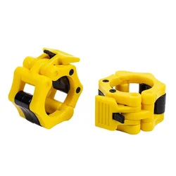 Quick Release Barbell Clamps for Weightlifting and Strength Training (Set of 2) (50mm yellow pair)