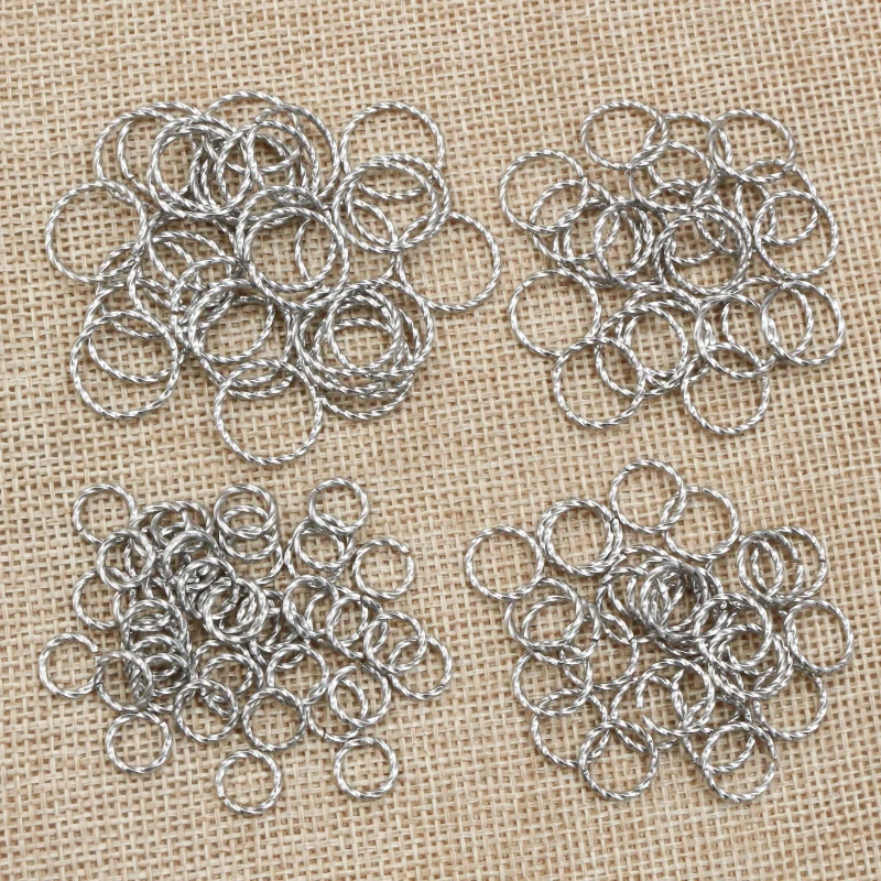 

50pcs Stainless Steel 1/1.2mm thick 6 8 10 12 14mm Twist Open Jump Rings for DIY Jewelry Making Findings for Earrings Necklace