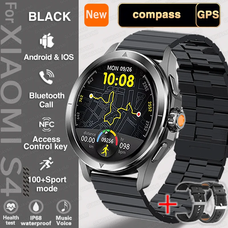 New S4 Ultra AMOLED Outdoor Sports Watch GPS Tracker Heart Rate Waterproof Men - Picture 29 of 36