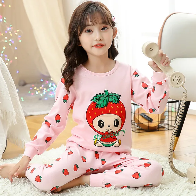 Pijama de algodón para niños de 2 a 14 años, conjunto de 2 piezas, Tops y  pantalones, León morado 100% - AliExpress