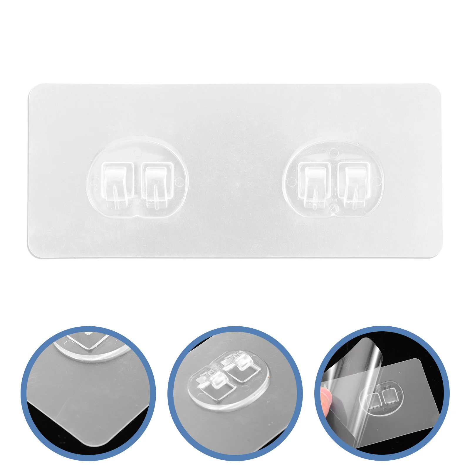 

10 Pcs Double Claw Non-marking Buckle Kitchen Shelf Coat Hangers Home Coat Hanger Shower Organizer Pvc Adhesive