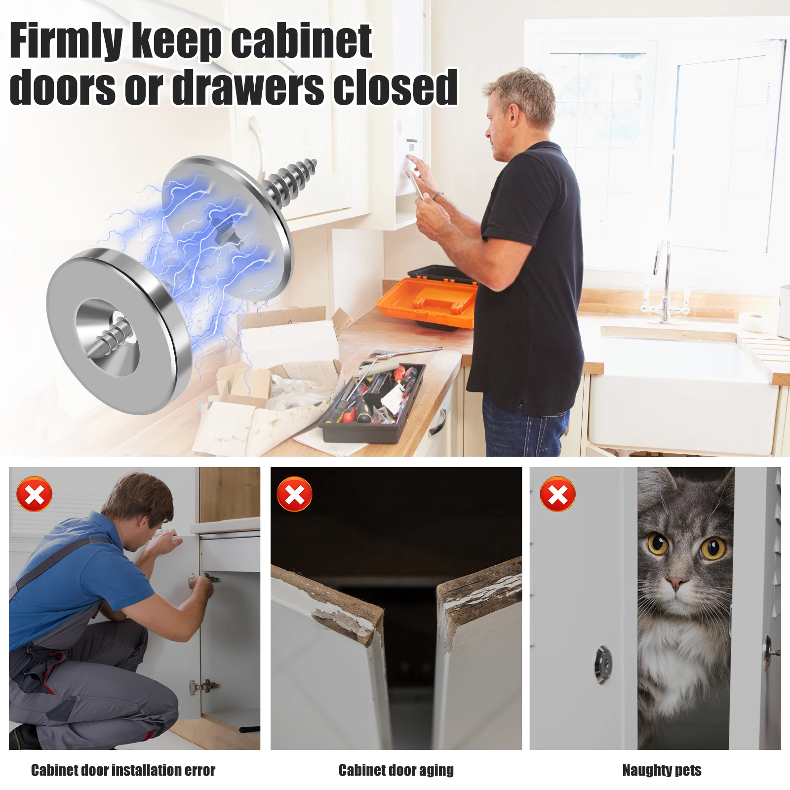 Strong Magnetic Door Closer Cabinet Catches Latch Concealed Closures Closet Door Catch Furniture Fittings 12Pcs magnetic cabinet catches door closer door catches magnetic cabinet latches cabinet door latch door stops cabinet door stop