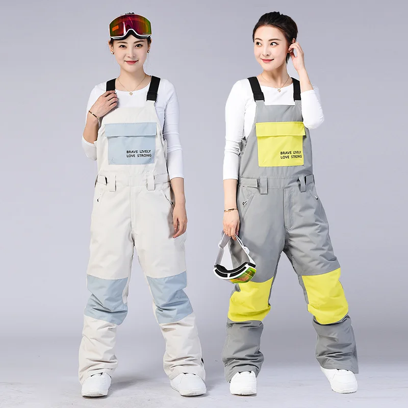 

Ski Suits New Ski Pants Outdoor Sports Jumpsuit Snowboard Suit Overalls Men Women's Warm Stitching Snow Pants Winter Clothing