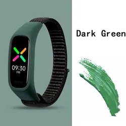 Adjustable Nylon Sport Loop Wristband - Breathable Replacement Bracelet Strap for OPPO Band (Dark green)