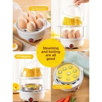 Cuiseur à œufs électrique double couche multifonctionnel, mini-appareil de cuisson pour petit-déjeuner, cuiseur vapeur et pochetteur d'œufs, accessoire de cuisine 1