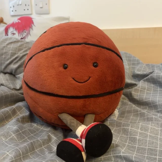 Creative Football Basketball Shape Plush Doll Soft And Cute - Temu