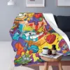 Throw Blanket Superthings Micro Fleece Blanket Four Sizes Cartoon Portable For Bedroom AntiPilling Blanket 4