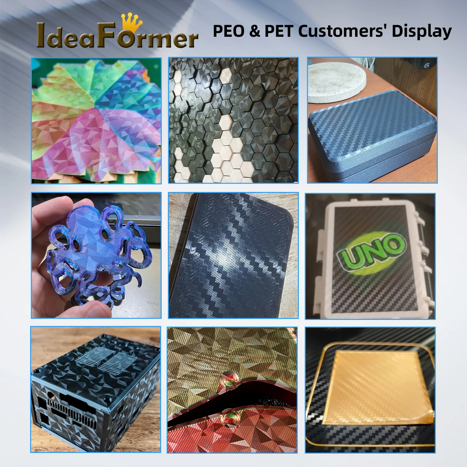 IdeaFormer 3D 인쇄 베드, PEO 및 PET 용수철 강판, Ender-5 플러스 빌드 플레이트용 마그네틱 베이스 포함, 377x370mm