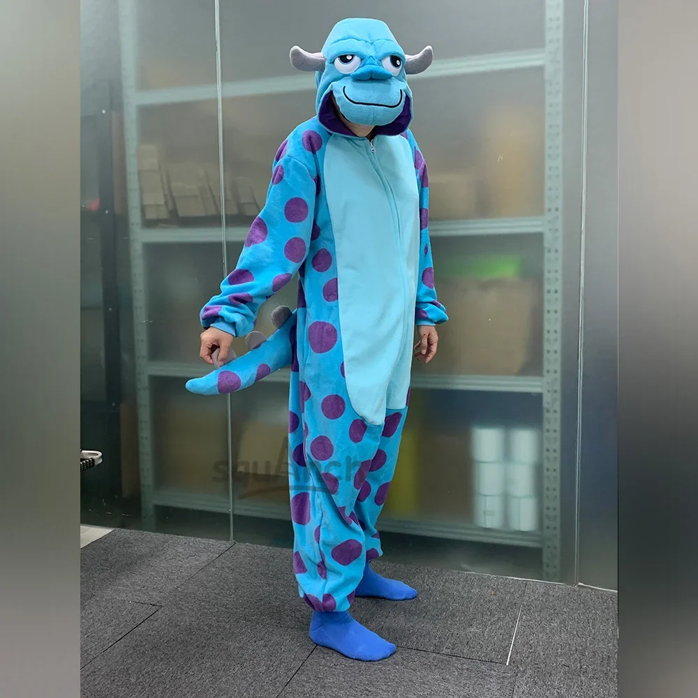 fermeture &eacute;clair pour hommes et femmes, grenouill&egrave;res avec boutons Mike, pyjama Anime Monster Kigurumi Halloween pour couple