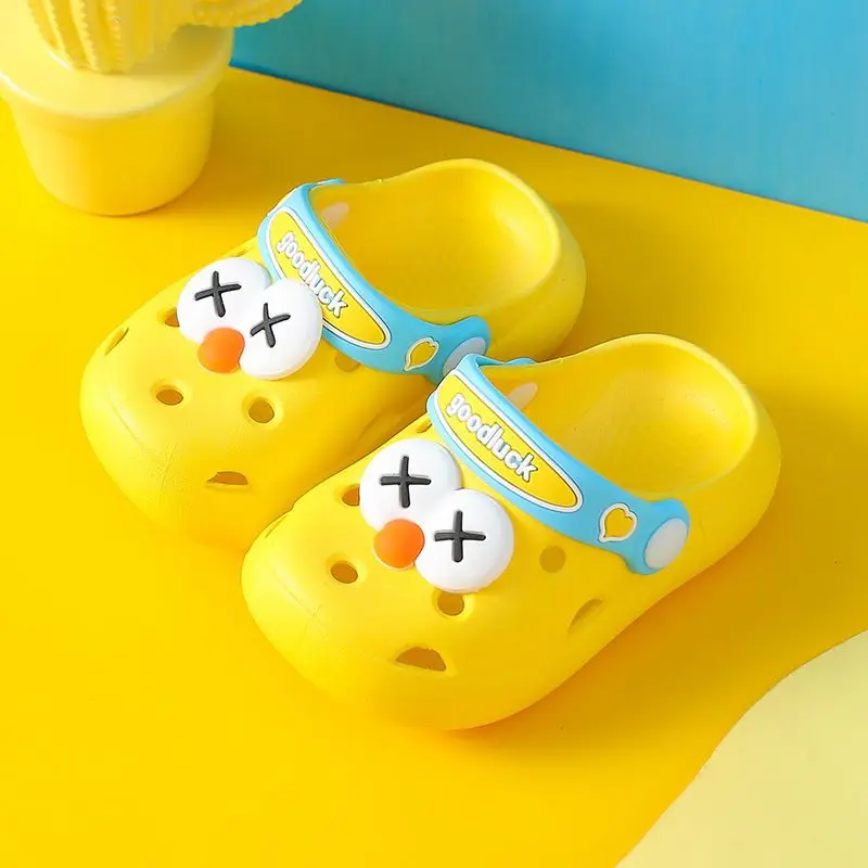 Cute Yellow Dinosaur Garden Clogs Summer Shoes Girls Pink Slides Slippers Rainbow Sandals Children's Shoes New Beach Mules Clogs