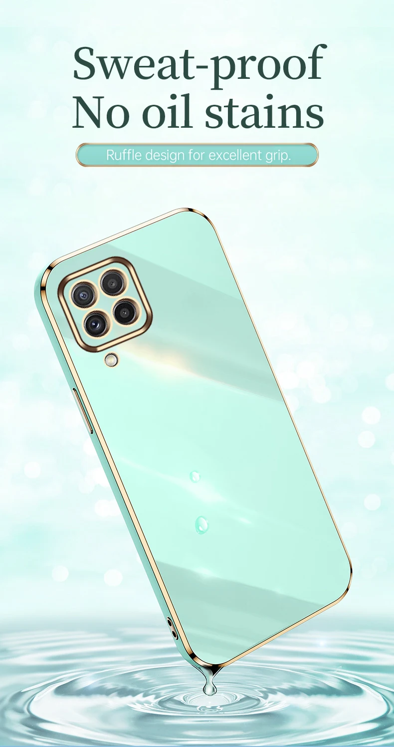 Plating Texture Case for Samsung A22 A12 Nacho A42 5G dekselvesker for Galaxy M22 M12 telefonveske Coque Capa_voghion.com