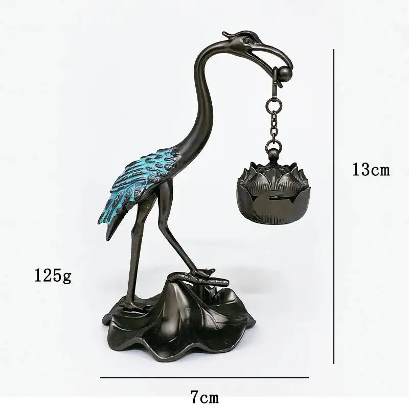 Crane Incense Burners Holder Stove Lotus Incense Burners Antique Alloy Lotus Hang Stove Tea Ceremony Craft Household Decorative