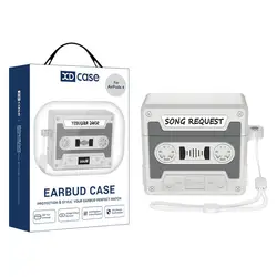 Retro Cassette Style Silicone Earbuds Case - Enhanced Protection with Vintage Flair - AirPods Pro 3 (Grey)