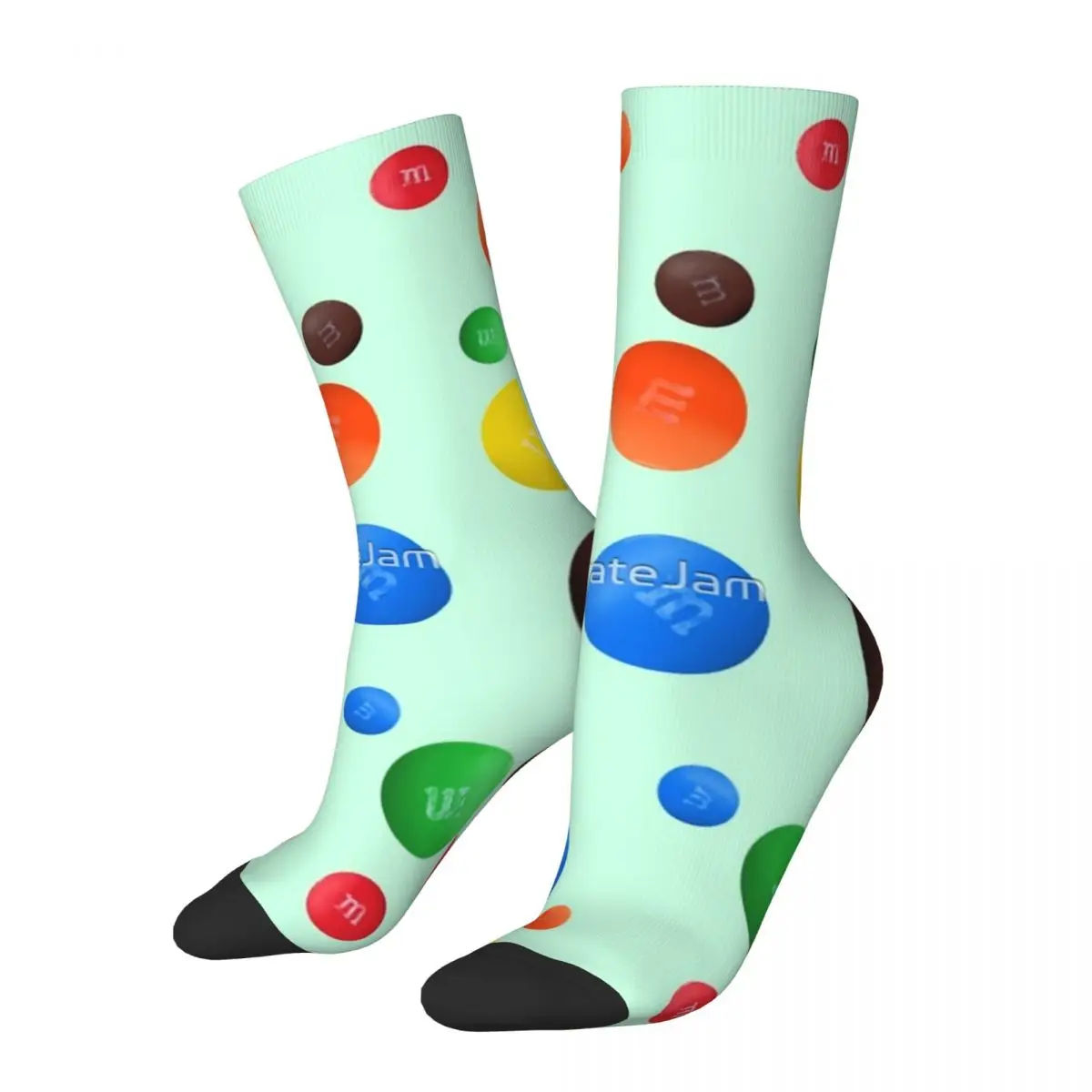 thumbnail image 1 of Calcetines divertidos de chocolate para hombre, colección de personajes de caramelo, estilo vintage Harajuku, hip hop, novedosos, sin costuras, con estampado de regalo, 1 of 7