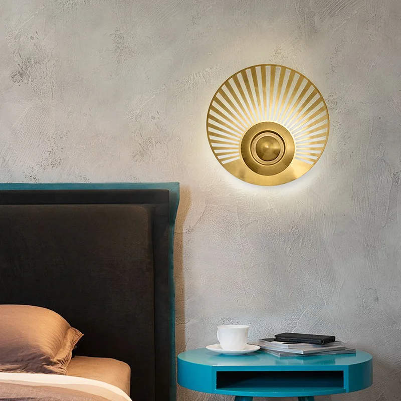 

Bedside Modern Bedroom Wall Lamp LED Round Lamp Aisle Decorative Lighting Living Room Bathroom Indoor Plate Light Fixture