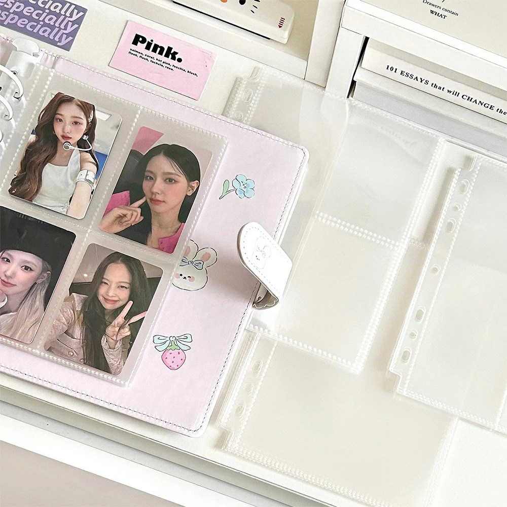 A5 7-hole clear loose leaf photo album replacement postcard binder 3-inch 5-inch card storage bag scrapbook 10 Sheets photo scrapbook binder,photocards album,photo organizer binder,photo cards album