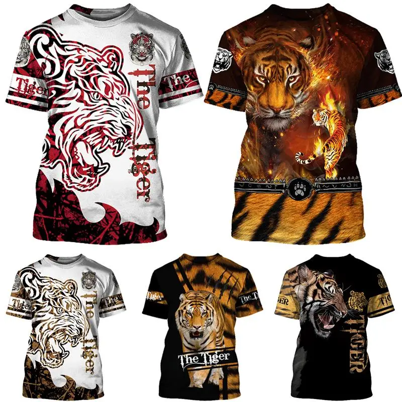 

Trend Men T-Shirt O-Neck 3D Animal T Shirt Tiger Printing Funny Hip Hop Men Women Casual Short Sleeve Top Summer Men T-Shirt