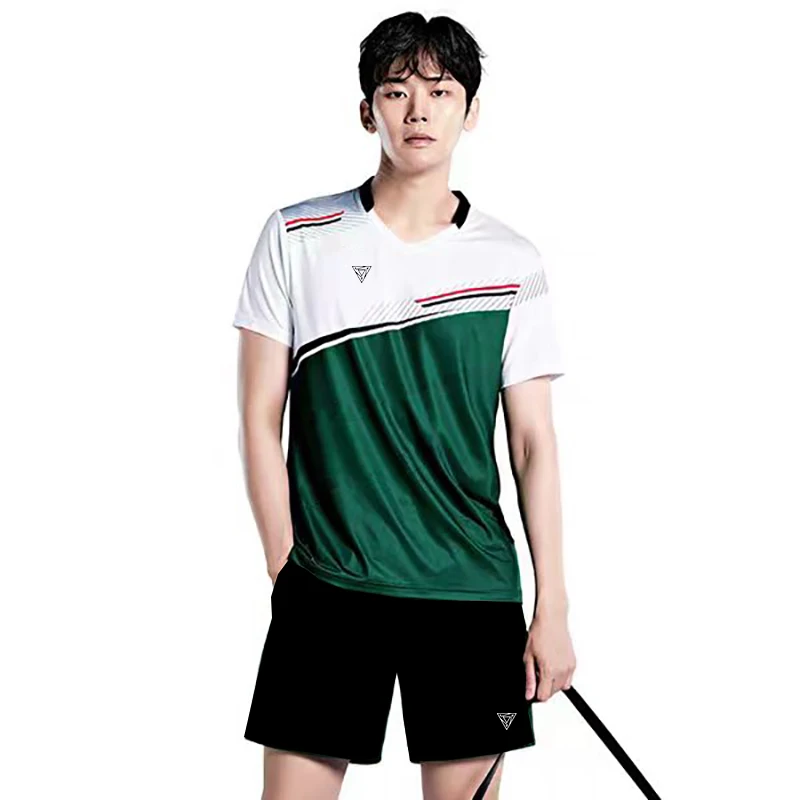 Quick-drying Tennis Jerseys Short-sleeved Suits Men Women Athletic Competition Training Uniforms Table Tennis