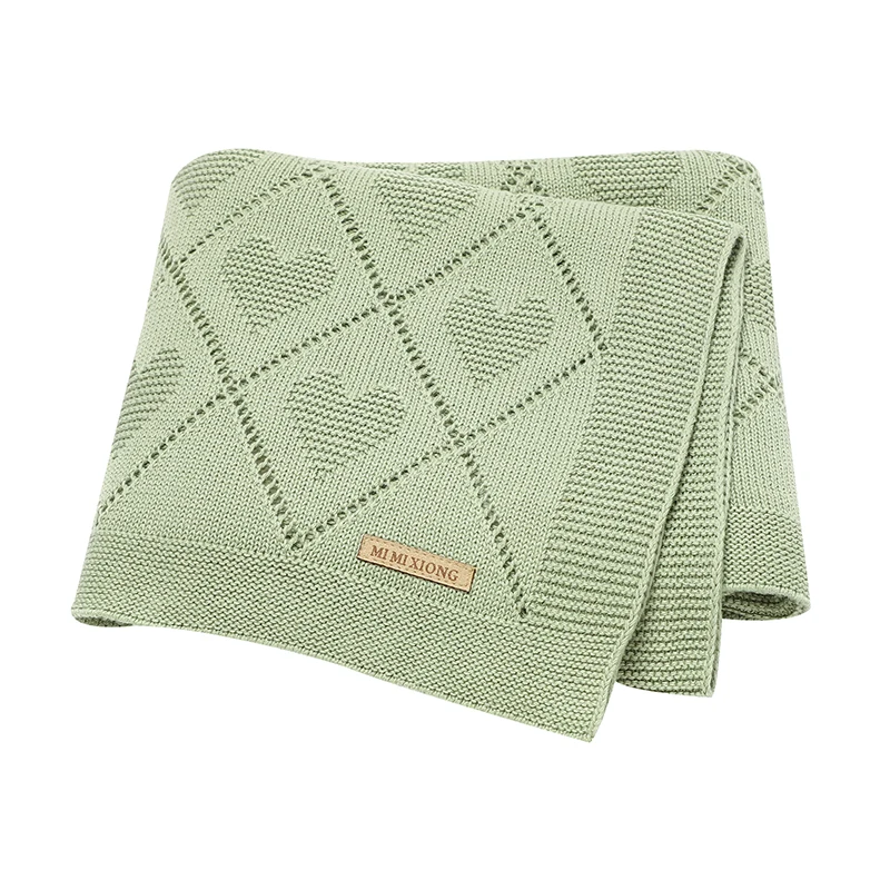 Super Soft Cotton Knit Baby Blanket – Newborn Swaddle Wrap and Nursery Sleeping Cover