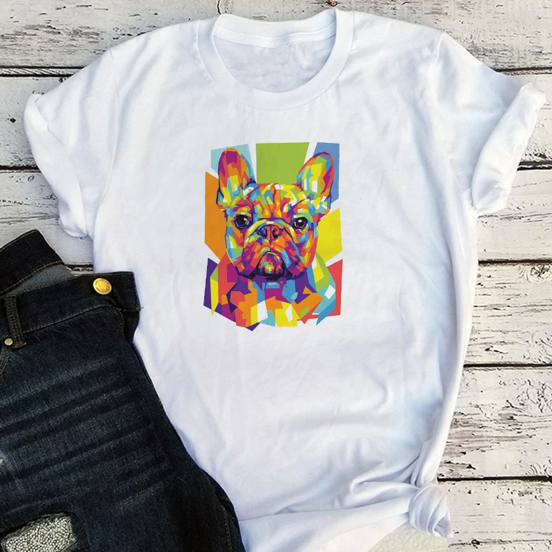 

Painting Art Graphic Tees Dog Art Women Black Top Vintage Clothes Dog Life Tees Graphic T Shirts Harajuku Clothing M