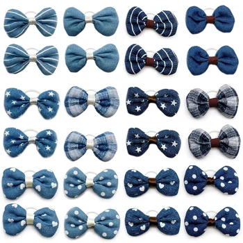 Denim Pet Bow Tie Set 1