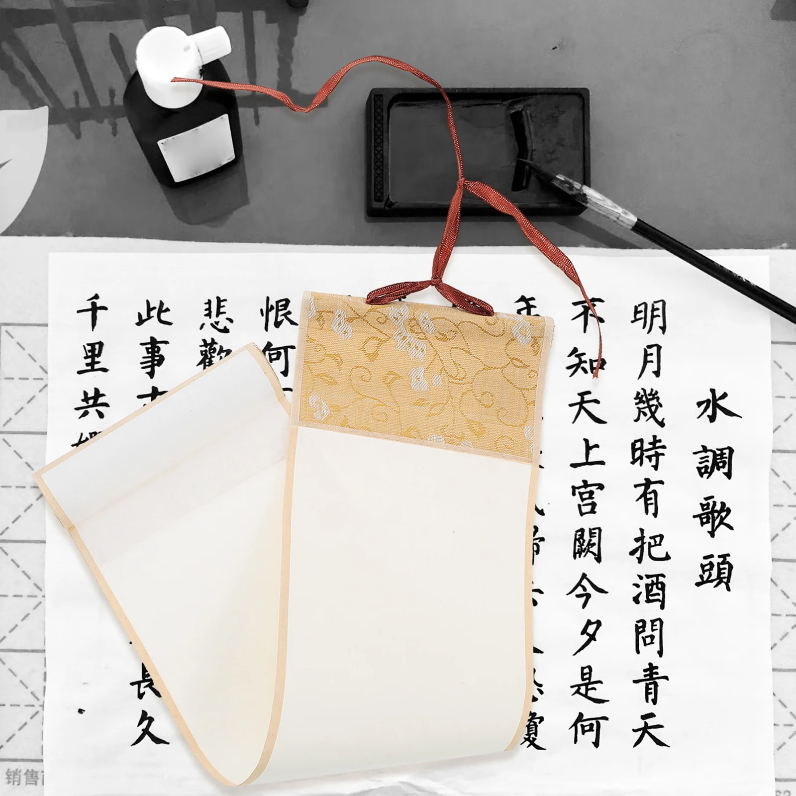 쌀 종이 스크롤 장식, 빈 서예 벽, 사무실용 빈티지 중국 회화