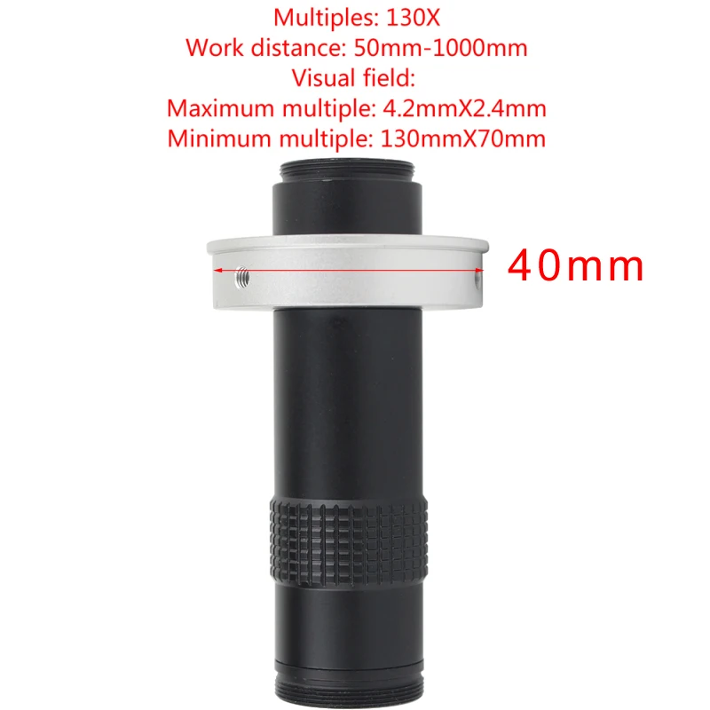 100X 130X 180X 200X 300X 360X Adjustable Magnification C Mount Zoom Lens For HDMI VGA USB Industrial Video Microscope Camera 3