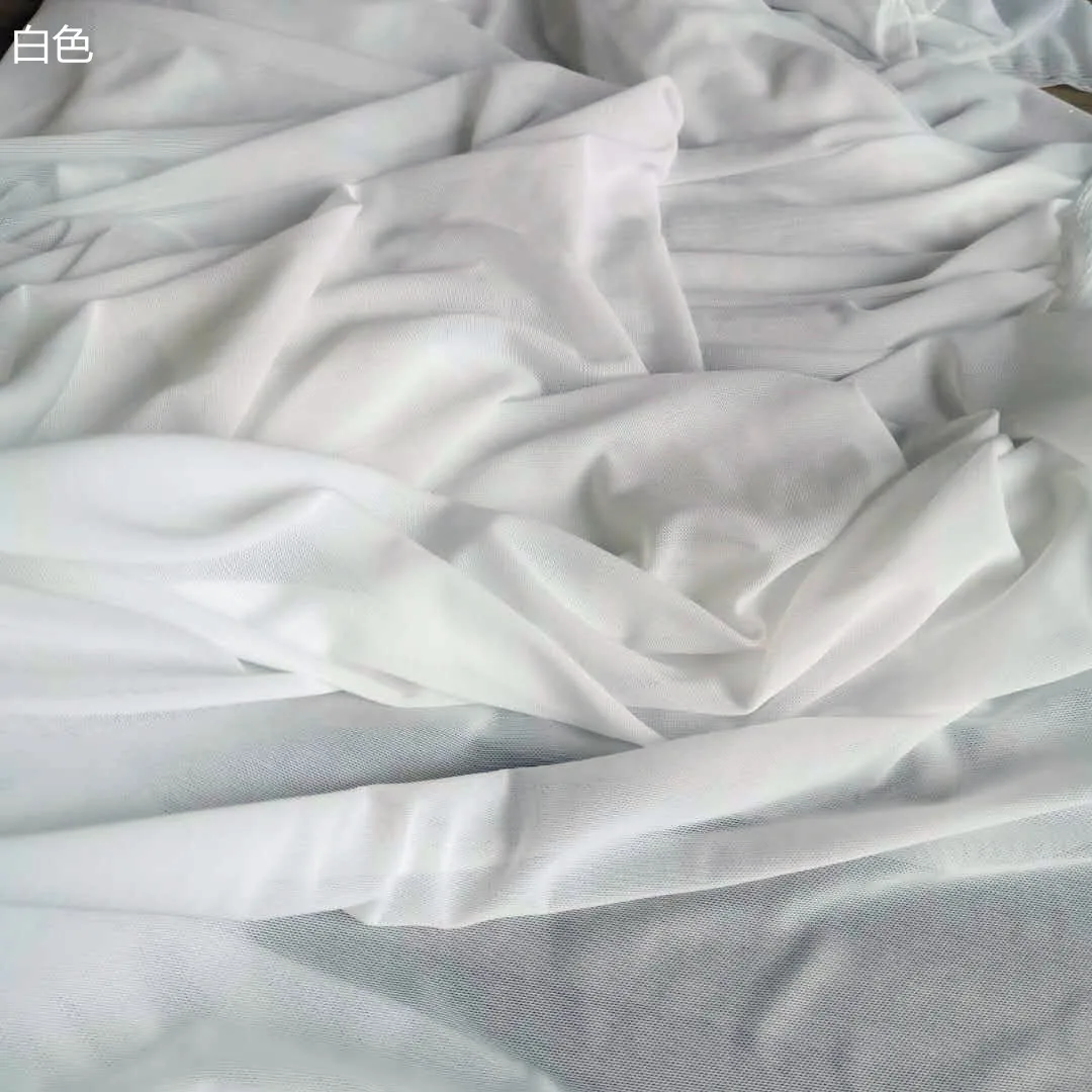 4-Way Stretch Spandex Net Fabric Mesh Dance Dress Lining Material 150CM Wide Nude, Off White, Black, Blue in Stock 4