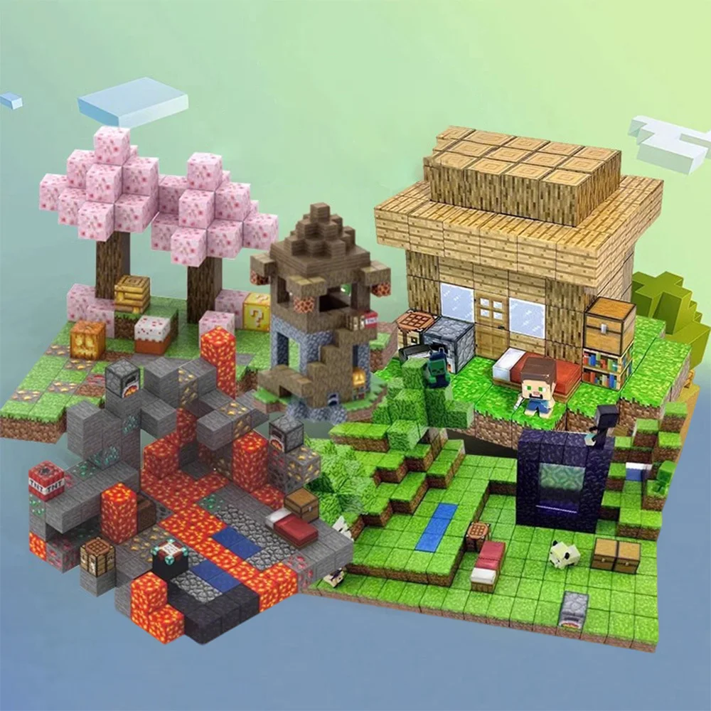 Conjunto de Blocos de Construção Magnéticos DIY de 100 peças — Mini Mundo Diamond Set