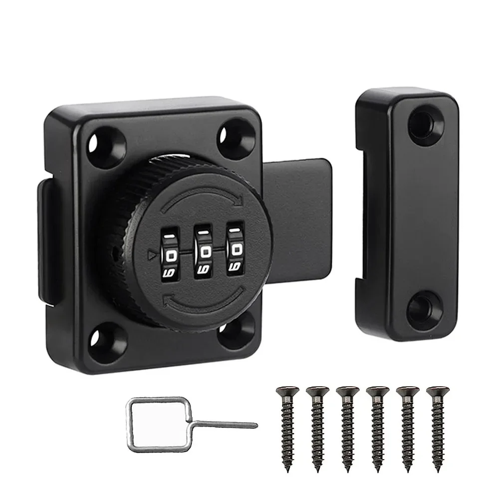 Security Cabinet Coded Lock Combination Latch Metal Closet Locks Exposed Installation for Small Door for Kiechen Closet Office