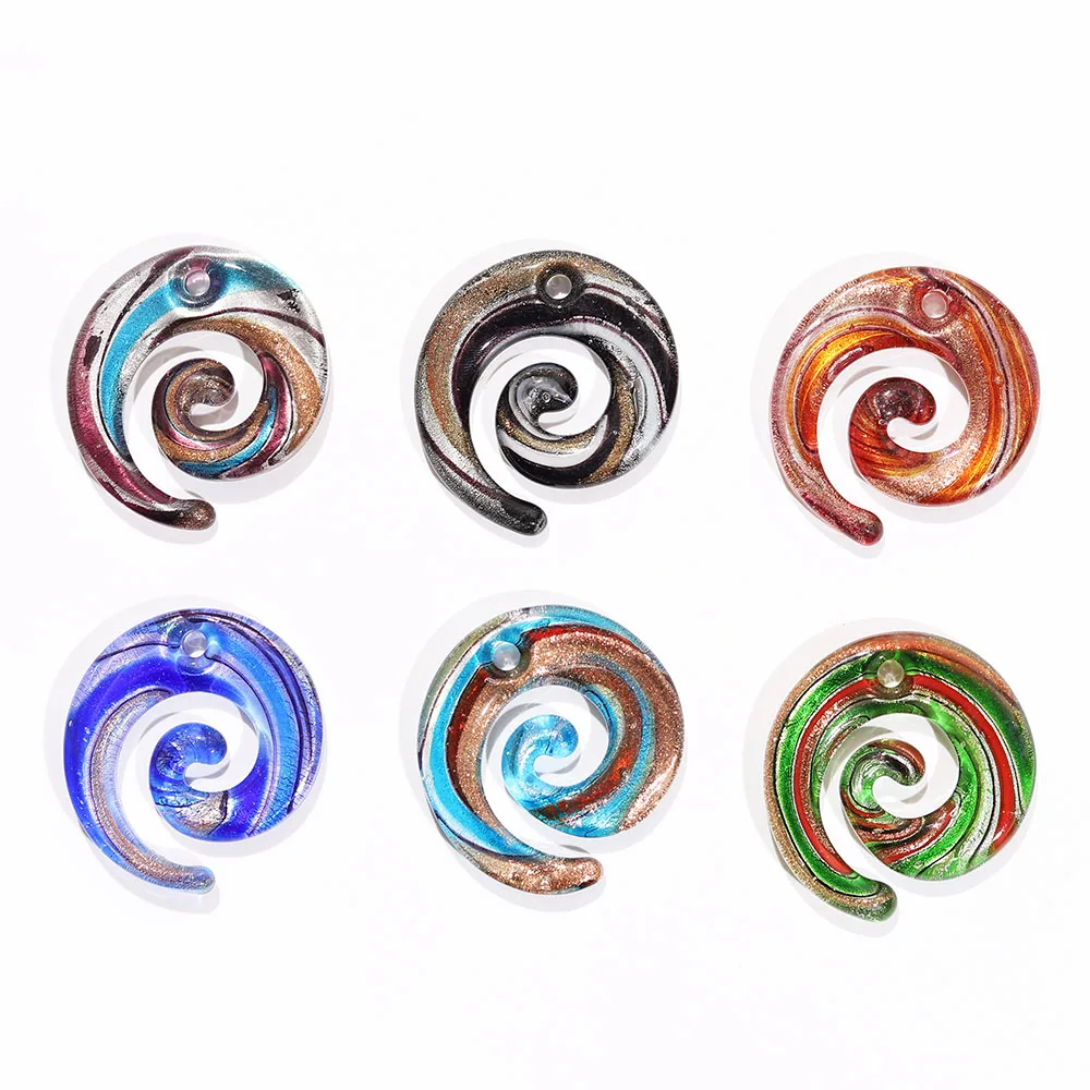 Qianbei Handgemachte Murano Lampwork Glas Gemischte Farbe Streifen Schlange Anhänger Fit Halskette Heißer Schmuck Geschenk – Detail 4