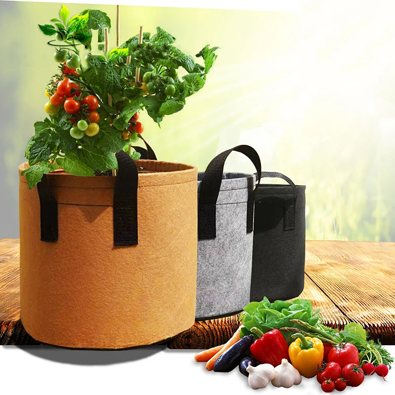 2/3/5 Gallon Garden Grow Bags Flower Vegetable Aeration Planting Pot Container Planter Pouch With Handles Grow Planting Bag