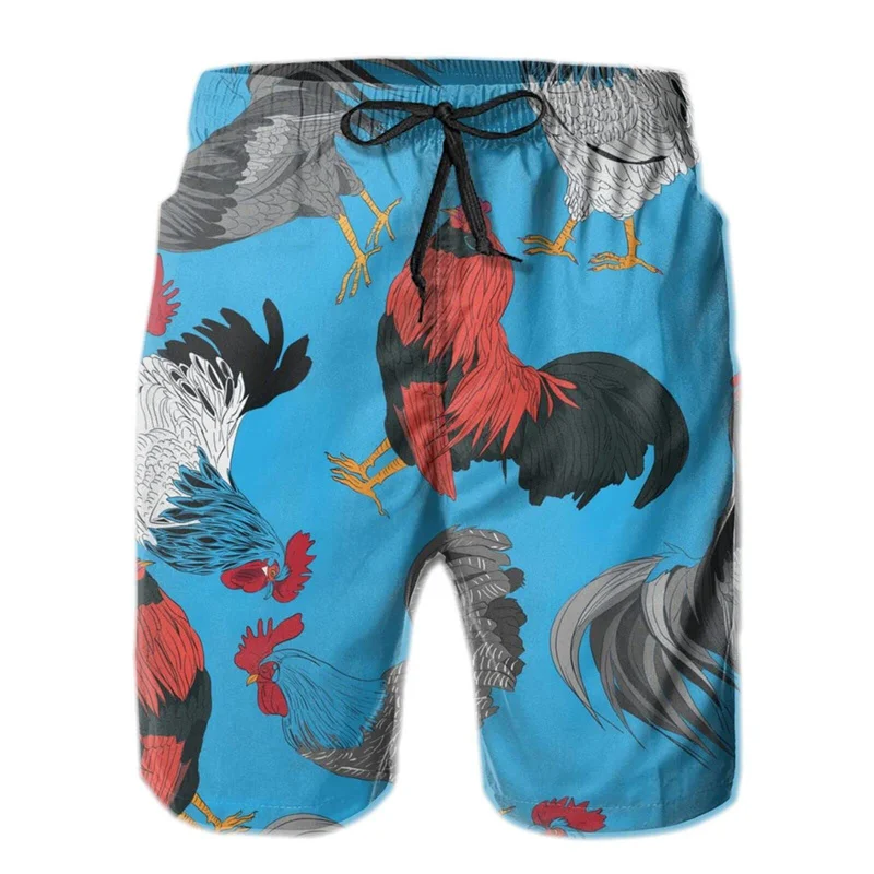 

3d Print Rooster Beach Shorts For Men Casual Sports Surfing Board Shorts Quick Dry Swimsuits Swim Trunks Short Pants Clothing