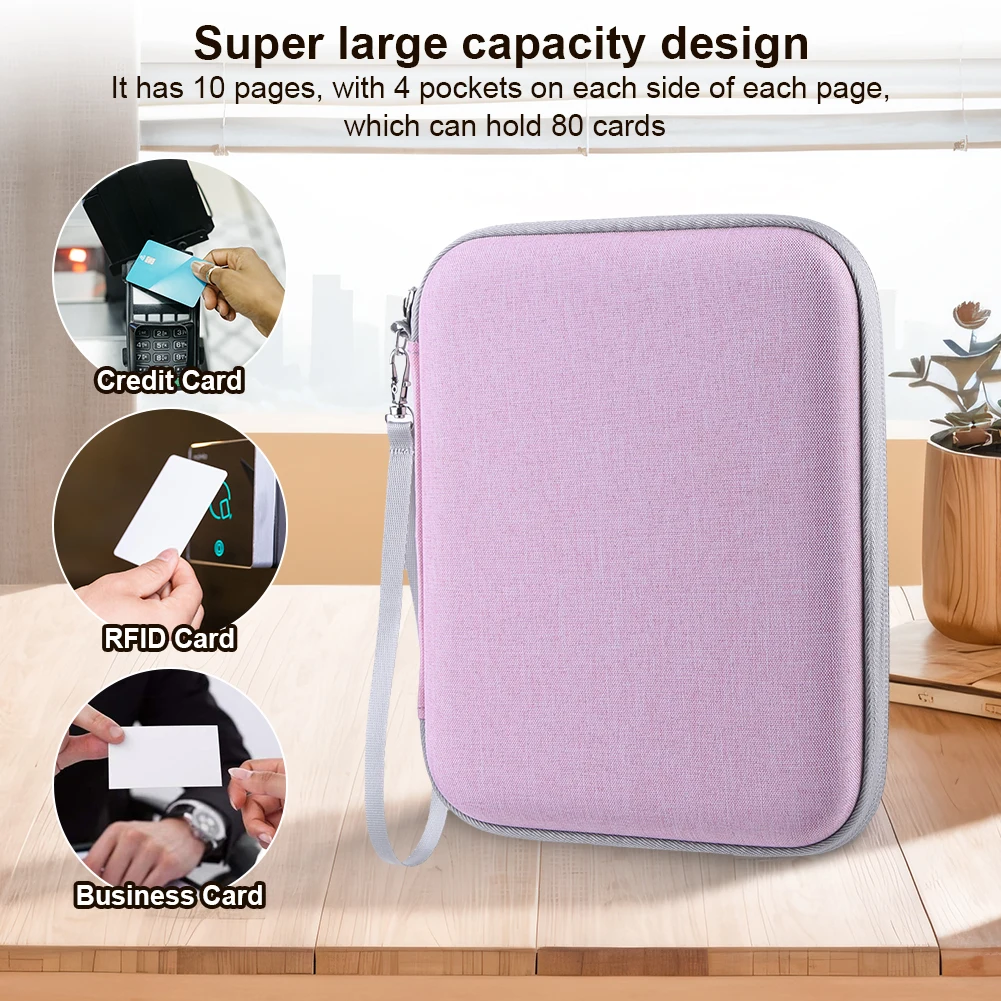 Generic Card Case With Zipper & 80 Pockets Soft Portable Folder Card Binder Holder For Yoto Cards Mini Audiobook Cards