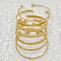 7 bracelets rétro en fil métallique de haute qualité, bracelets ouverts exagérés, bijoux de mode pour femmes, pour les fêtes et le quotidien 4