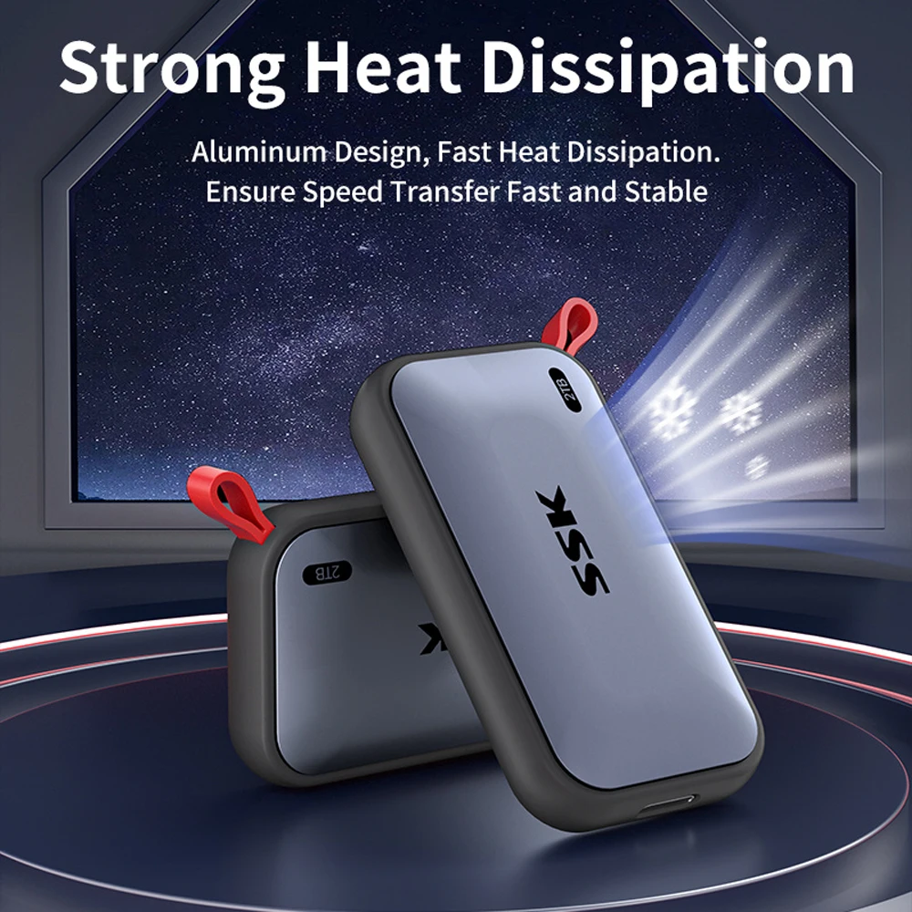 SSK 외장형 솔리드 스테이트 드라이브 휴대용 SSD 1TB 2TB 최대 2000MB/s 타입-C 외장 하드 드라이브 노트북 데스크탑 게임 콘솔용